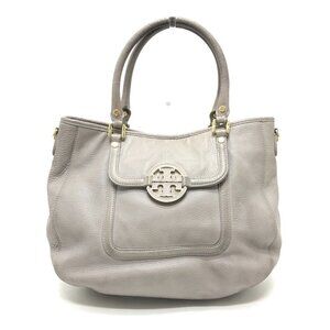 Tory Burch logo Tote bag Leather gray/GoldHardware